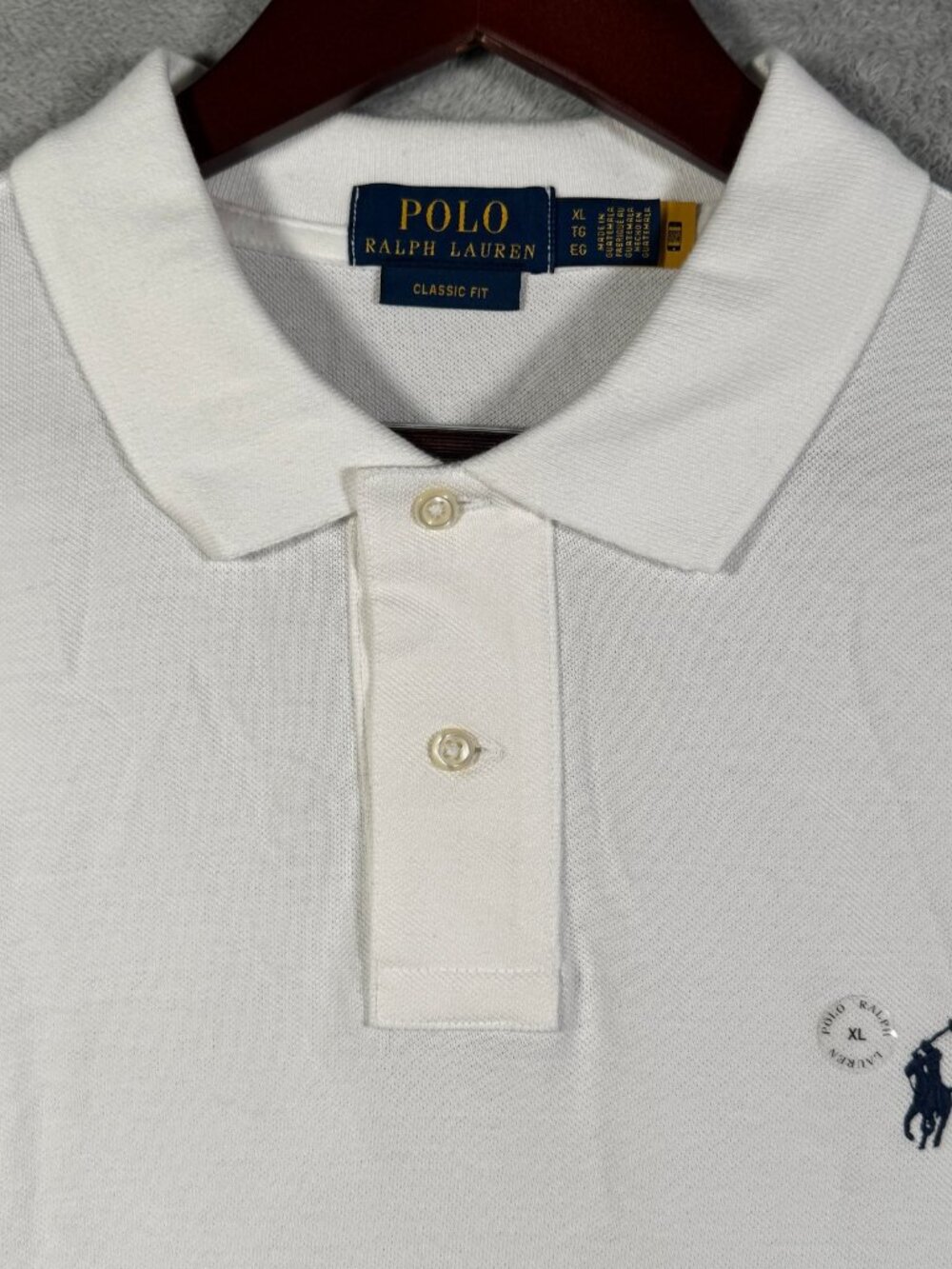Polo Ralph Lauren Shirt Mens XL White Classic Fit Short Sleeve Cotton Pique Pony